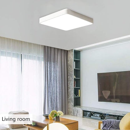 Ganeed LED Flush Mount Ceiling Light,15.7 inch 36W Modern Ceiling Lamp Square,6500K Cool White Lighting Fixture for Living Room/Kitchen/Bedroom/Dining Room,White