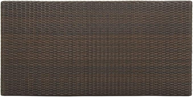 Bar Table Rectangular Brown with Storage Steel Frame Rattan Shelves 47.2 x 23.6 x 43.3 in Counter Height Modern Furniture for Kitchen Bar Outdoor Patio