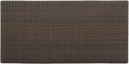 Bar Table Rectangular Brown with Storage Steel Frame Rattan Shelves 47.2 x 23.6 x 43.3 in Counter Height Modern Furniture for Kitchen Bar Outdoor Patio