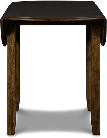 New Classic Furniture Gia 3-Piece Drop Leaf Dining Table Set with 2 Chairs, 42-Inch, Brown