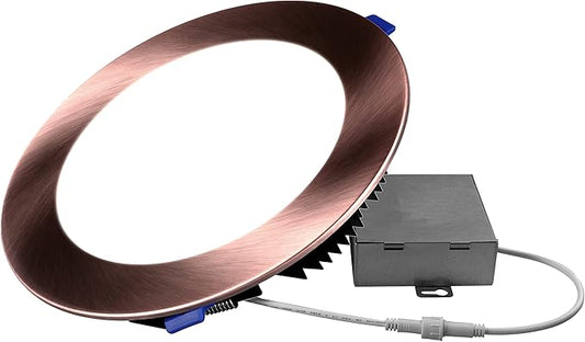 NICOR Lighting DLE821202KRDAC DLE Recessed Lighting Kit, 8, Aged Copper