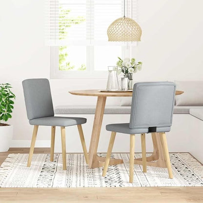 Modern Fabric Dining Chairs 2 PCS Light Gray with Comfortable Foam Seats - Sturdy Metal and Wood Frame for Kitchen Living Room Furniture