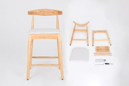 Mid-Century Modern Design 24" Counter Stools,Upholstered Counter Stools with Legs for Kitchen Island，Dining Room