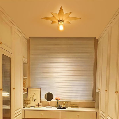 Airposta 16 inch Flush Mount Ceiling Light, Modern Farmhouse White Star Ceiling Light, Vintage Star Light Fixtures Ceiling for Hallway, Entryway, Study Room, Bedside, Stair, Foyer, Kitchen, Bathroom