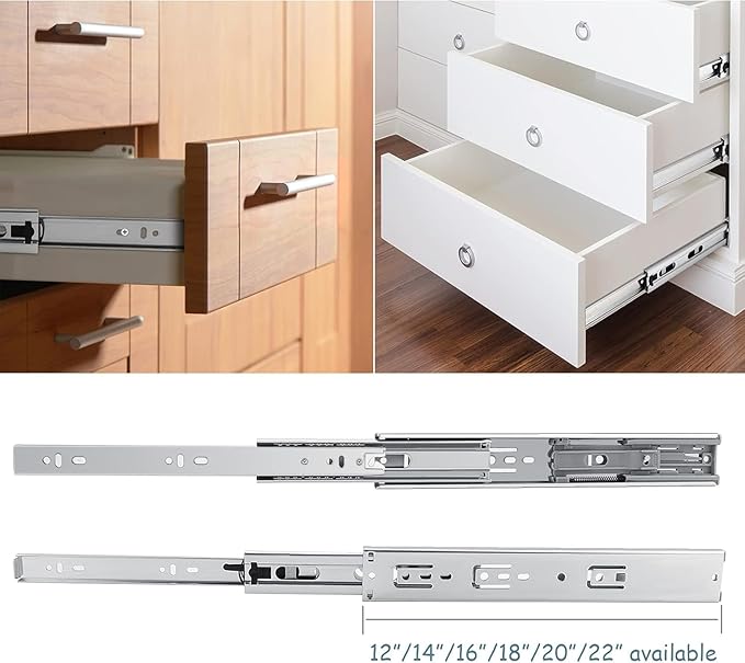Gobrico Soft Close Drawer Slides 24 inch 5 Pair，Kitchen Drawer Slides 5 Fold Side Mount, Hardware Cabinet Drawer Slides Full Extension Drawer Glides, Heavy Duty Hydraulic Self Close Rails