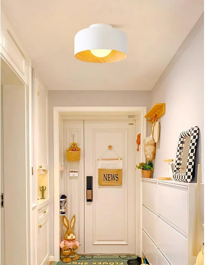 Staircase Flush Mount Ceiling Light Fixture 8.6in Rust-Proof Iron Ceiling Lamp G9 5W Warm Light 3000K Close to Ceiling Light Retro Industrial Interior for Shops, Hostels, Clothing Stores
