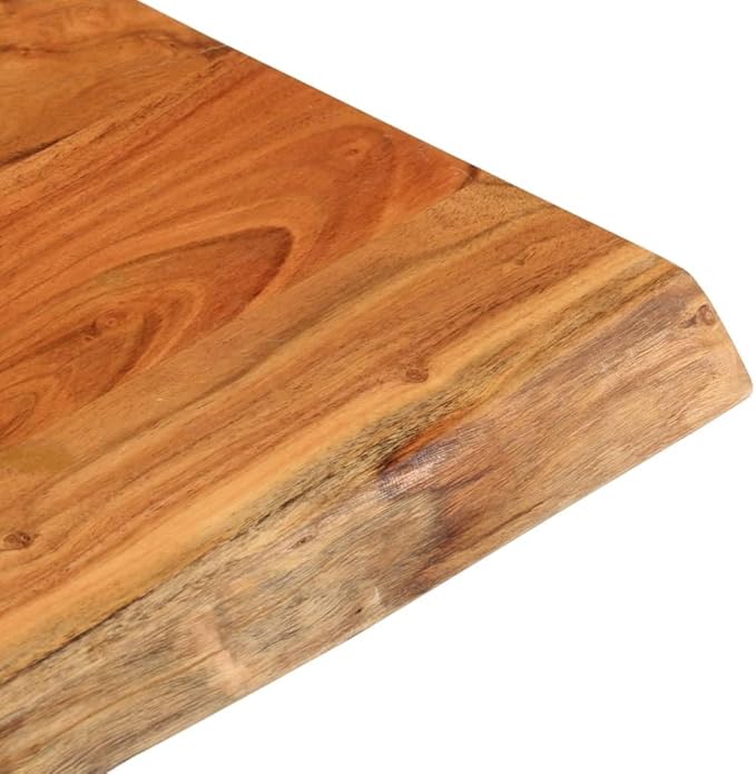 Rustic Acacia Wood Small Square Table Top 15.7x15.7x1.5 in Live Edge Solid Wood Tabletop for Butcher Block Standing Desk Side Coffee Bar Counter