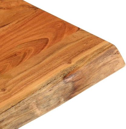 Rustic Acacia Wood Small Square Table Top 15.7x15.7x1.5 in Live Edge Solid Wood Tabletop for Butcher Block Standing Desk Side Coffee Bar Counter