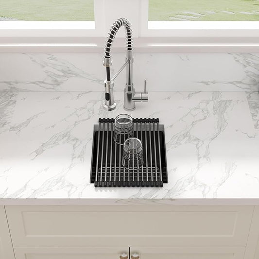 Sarlai 13 Black Bar Sink Undermount - 13x15 Gunmetal Black Under Counter Bar Prep RV Outdoor Kitchen Sink 16 Guage Stainless Steel Single Bowl Deep Sinks Basin
