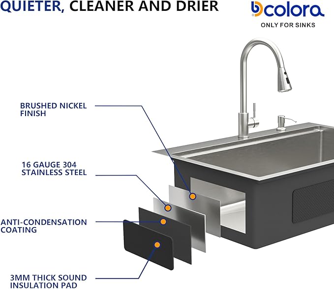 Dcolora 36 In. Drop In Kitchen Sink With Faucet Large Topmount Sink Workstation Stainless Steel Overmount Basin s Single Bowl 36"×22"×10", DC-SFDOE00014