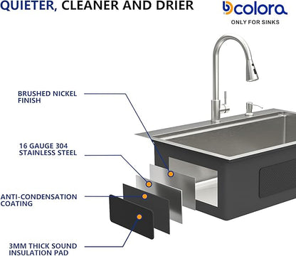 Dcolora 36 In. Drop In Kitchen Sink With Faucet Large Topmount Sink Workstation Stainless Steel Overmount Basin s Single Bowl 36"×22"×10", DC-SFDOE00014