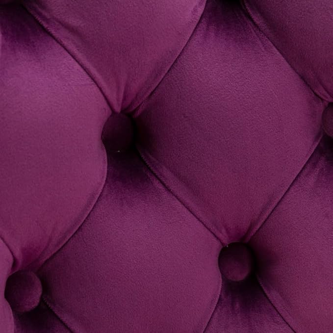 17.7 inch Base, Modern Upholstered Bar Stools with Backs Comfortable Tufted for Home Pub and Kitchen Island,Gray,Set of 2 (Purple + Velvet + Foam)