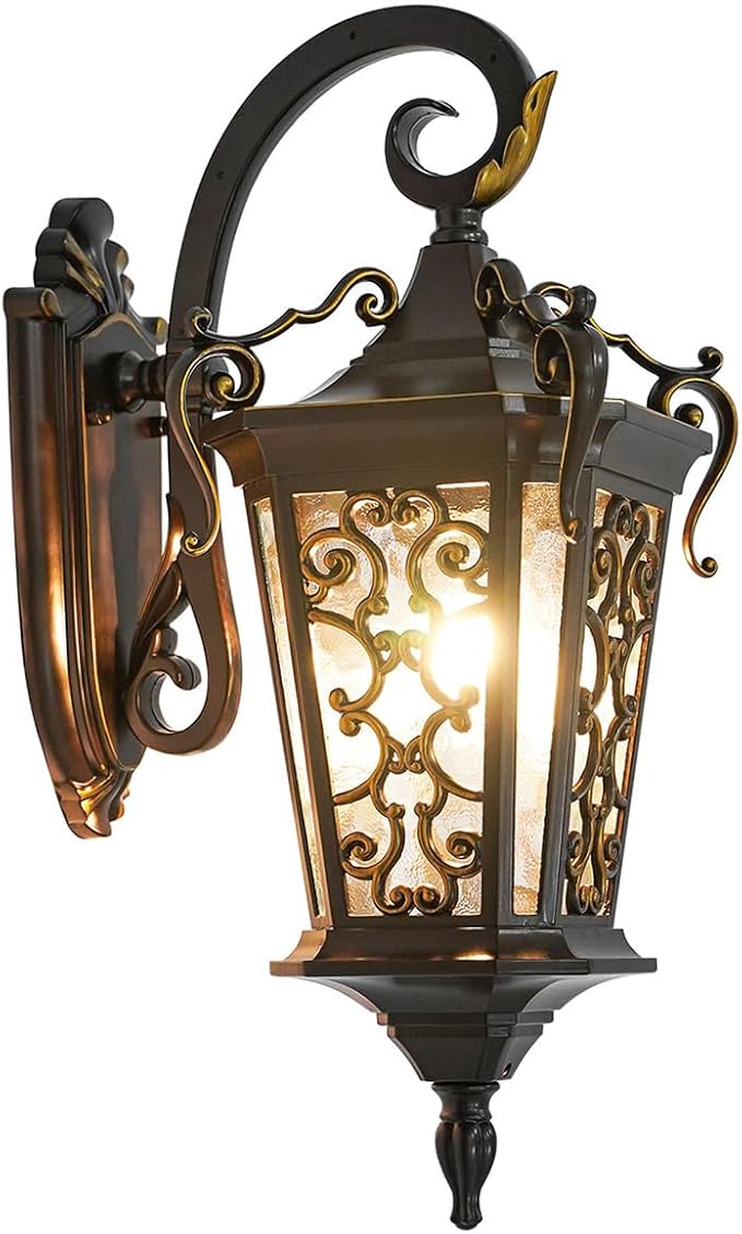 Outdoor Wall Light Fixtures, IP55 Waterproof Outside Wall Lantern Retro Exterior Wall Sconces Vintage Wall-Mounted Lights for Garage House Porch Doorway, E26 w/o Bulb