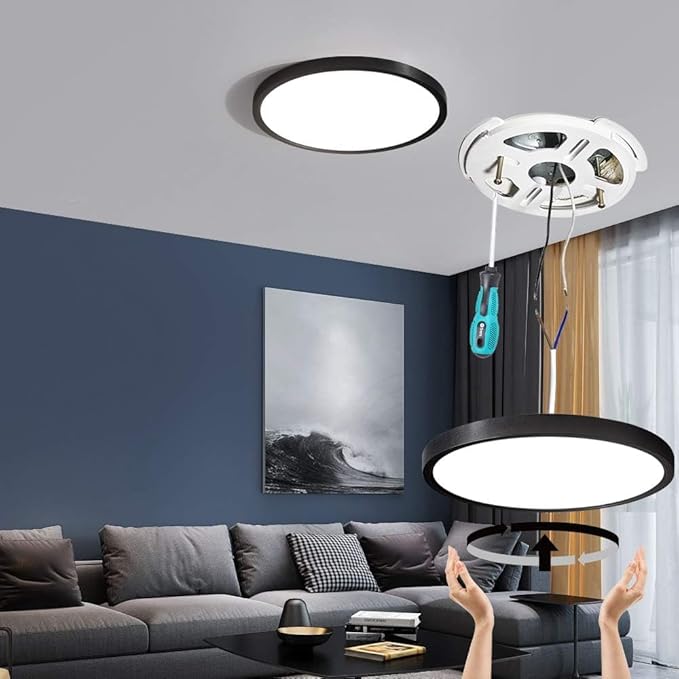 TALOYA12 Inch Flush Mount LED Ceiling Light Fixture, 8 Pack Black Ceiling Light for Bedroom Kitchen Living Room Laundry, 5 CCT Selectable, Easy to Install and Ultra Slim,Non-dimmable