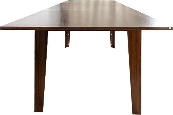 JIJIWANG 70.87''-106.3'' Extendable Dining Table for 8-12, Modern Space-Saving Wood Kitchen Table, Rectangle Folding Conference Meeting Tables for Living Meeting Room Kitchen, Walnut