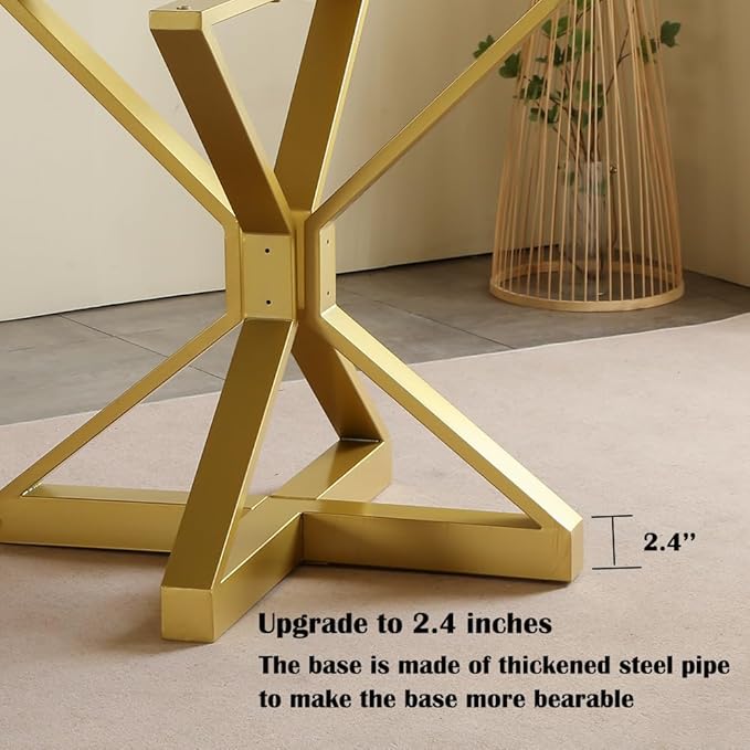 28In Modern Table Base Metal Pedestal Dinning Table Legs with Suction Cups, Heavy Duty Desk Base for Marble,Glass,Wood Top, Coffee Table Legs for Kitchen,Home,Restaurant