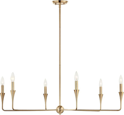 Kichler Alvaro 6-Light Chandelier, Soft Modern Light in Champagne Bronze, for Dining or Living Room, Office or Bedroom (19.25" x 40.25"), 52690CPZ