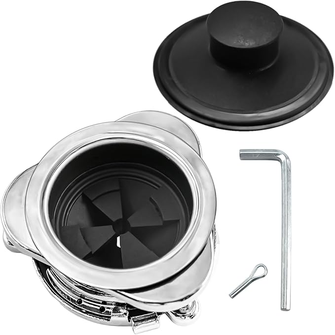 Garbage Disposal Flange Kit with Stopper for InSinkErator,3 Bolt Mount Stainless Steel Kitchen Sink Flange Parts and Stopper Compatible with InSinkErator Models Garbage Disposal(110mm)