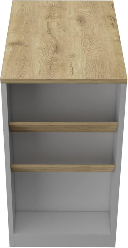 Kitchen Island 41" H with 2 Bottle Organizers and Shelves Elegant Style Side Table for Wine Collection Practical