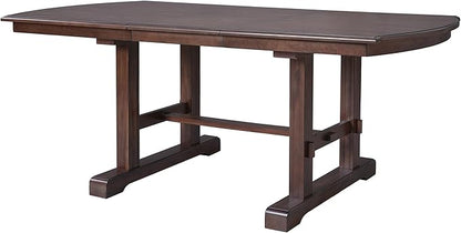 78" Extendable Island Table, Rustic Dining Table with H-Shaped Legs, Mid Century Dining Table for Family Gatherings, Cherry