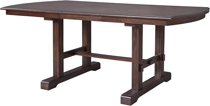 78" Ergonomic Height Island Table, Rustic Dining Table with Removable Leaf, Farmhouse Dining Table with H-Legs for Gatherings 4-8, Cherry