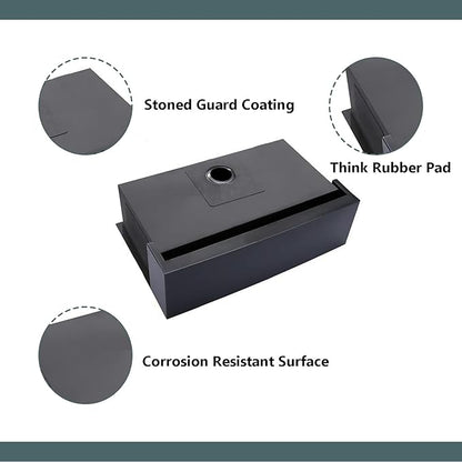 Comllen Commercial 33 inch 304 Stainless Steel Farmhouse Sink, Single Bowl Kitchen Sinks 16 Gauge 9 Inch Deep Handmade Undermount Farm Apron Front Kitchen Sink, Gunmetal Black