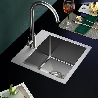 20-inch Drop in Kitchen Sink, TSIBOMU Stainless Steel Single Bowl Small Kitchen Sink Brushed Nickel,D20"xW16"xH9"