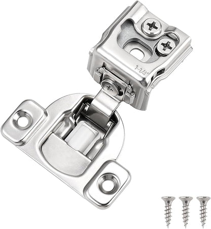 Probrico 10 Pack 5 Pair 1-1/4 inch Overlay Soft Close Cabinet Hinges Hidden Door Hinge for Kitchen Cabinet Hinges Concealed Self Closing Face Frame for Cupboard, Wardrobe, 105 Degree Opening Angel