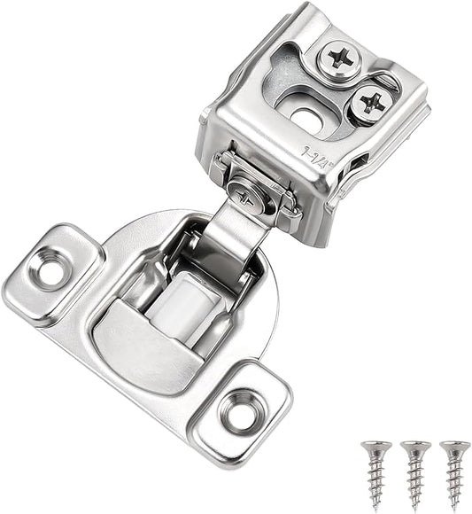 Probrico 10 Pack 5 Pair 1-1/4 inch Overlay Soft Close Cabinet Hinges Hidden Door Hinge for Kitchen Cabinet Hinges Concealed Self Closing Face Frame for Cupboard, Wardrobe, 105 Degree Opening Angel