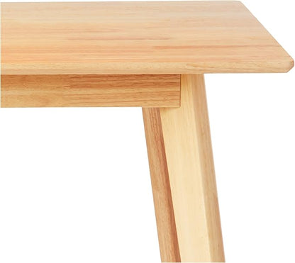 Amazon Basics FSC Certified Sturdy Solid Wood Rectangular Dining Table, Easy Assembly, Kitchen Table, 29.5"D x 47.2"W x 29.5"H, Natural Wood