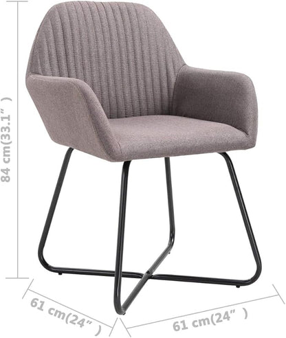 Modern Taupe Fabric Dining Chairs Set of 2 with Steel Legs, Comfortable Accent Chairs for Kitchen Dining Room Living Room Furniture, Soft Seating with Ergonomic Design