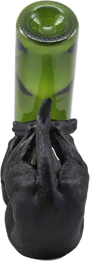 Ebros Lifelike Purebreed Pedigree Canine Adorable Black Labrador Retriever Dog Wine Bottle Holder Figurine Statue As Kitchen Wine Cellar Centerpiece Decor Storage Organizer