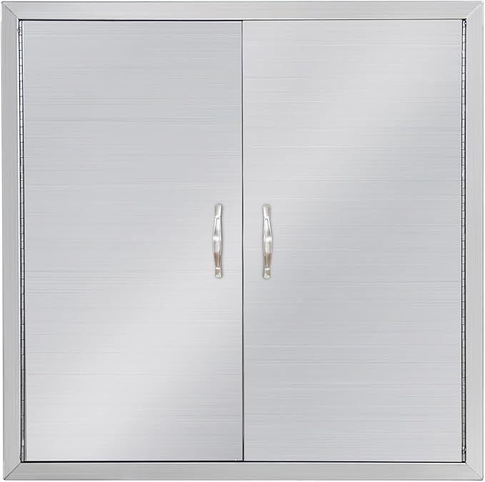 24"x24" Stainless Steel Outdoor Kitchen Doors - Flush Mount BBQ Access Door for Outdoor Kitchens, BBQ Islands & More