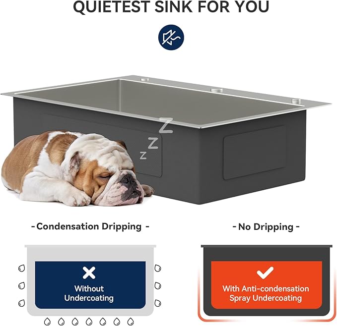 Lordear 33 Inch Drop In Kitchen Sink with Faucet Combo 33 x 22 Stainless Steel Kitchen Sink Top Mount Single Bowl 16 Gauge T304 with Drain Strainer Glass Rinser Soap Dispenser Grid Rollup Rack