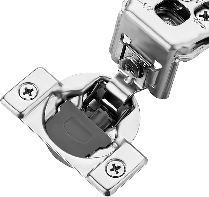 Ravinte 50 Pack 25 Pairs 1-1/2 inch Overlay Soft Close Hinges for Kitchen Cabinet Hinges Satin Nickel Hidden Hinges Stainless Steel Concealed Hinge self Closing