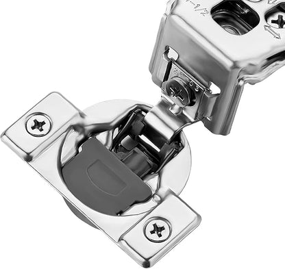 Ravinte 20 Pack 10 Pairs 1-1/2 inch Overlay Soft Close Hinges for Kitchen Cabinet Hinges Satin Nickel Hidden Hinges Stainless Steel Concealed Hinge self Closing