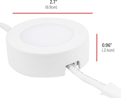 UltraPro Linkable Recessed Puck Lights, 3 Pucks, LED Puck, 150 Lumens, Warm White Light, Under Cabinet Lighting, Warm White, Kitchen, Counter, Indoor, 45744