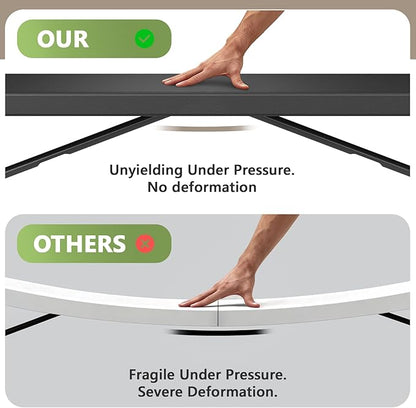 5ft Folding Table, Heavy Duty Plastic Card Table with Foldable Steel Legs, Metal Frame Support up to 500 lb, Portable for Indoor, Outdoor, Picnic, Camping, Dining, Party, Black