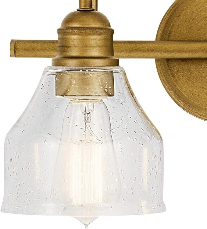 Kichler 2-Light Bathroom Vanity Light Fixture with Satin Etched Glass, Traditional Style Bath Light in Tannery Bronze for Over Mirror (12.25" x 8" x 8"), 5336TZS
