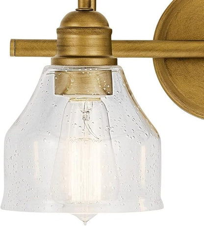 Kichler Avery 14.75" 2 Light Vanity Light with Clear Seeded Glass in Olde Bronze