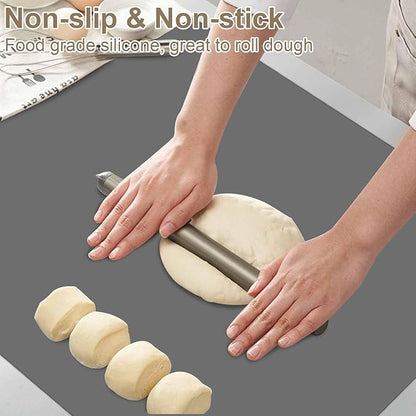 78.7" x 15.7" Large Silicone Mats for Kitchen Counter, Large Heat Resistant Countertop Protector Mat, Non-Slip Waterproof Craft Mat, Light Gray