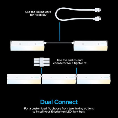 Enbrighten 18 inch Hardwired Under Cabinet Lights, 1275 Lumens, Five White Settings from (2700K-6500K), Full Range Dimmable, Under Counter Light, Linkable Under Counter Lights for Kitchen 82921-T1