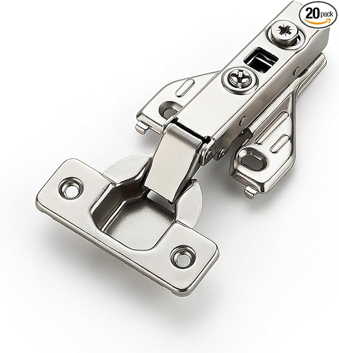 JOY DECOR Full Overlay 20 Packs (10 Pairs) Concealed Kitchen Cabinet Hinges 105 Degree Soft Close Adjustable Cabinet Door Hinges for Face Frame Cabinet