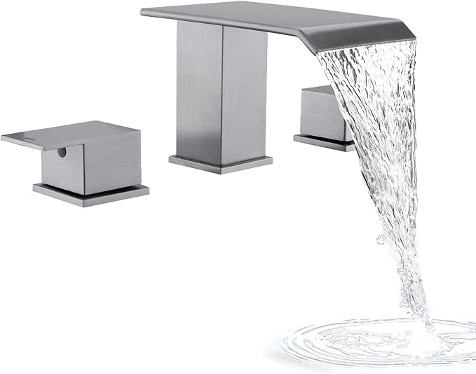 2 Handle Deck Mount Tub Faucet, Roman Bathtub Faucet Set Brushed Nickel High Flow Garden Bath Tub Faucet