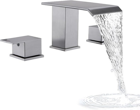 2 Handle Deck Mount Tub Faucet, Roman Bathtub Faucet Set Brushed Nickel High Flow Garden Bath Tub Faucet