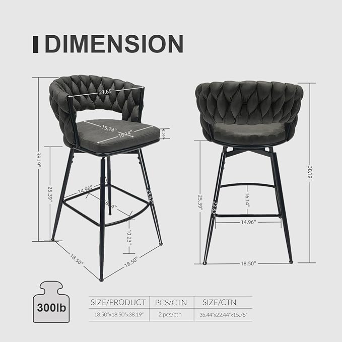 LUMISOL Bar Stool Set of 2, Golden Legs Bar Stools No Adjustable Kitchen Island Chairs Upholstered Bar Chair Counter Stool Arm Chairs with Back Footrest, Tan
