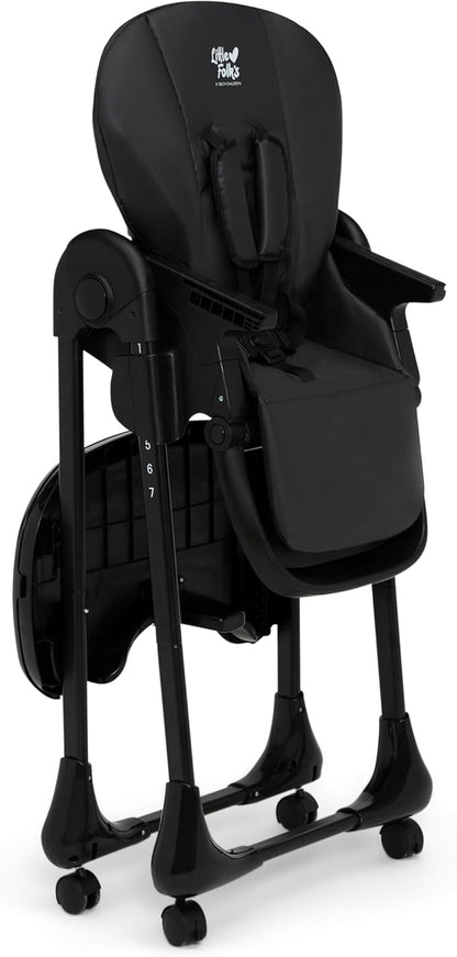 Little Folks by Delta Children 2-in-1 SlimFold High Chair for Babies and Toddlers, Black
