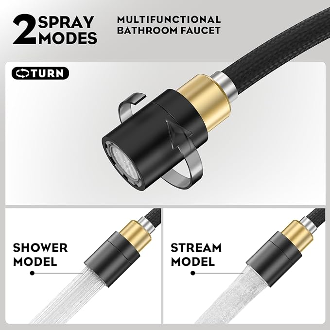 Phiestina High Arc Bathroom Sink Faucet with Pull Down Sprayer, Tall Matte Black Single Handle Pull Out Faucet with Pop-Up Drain, 1 or 3 Hole Laundry Bar Basin Faucet with Deck Plate WE10CL-ZY-MB