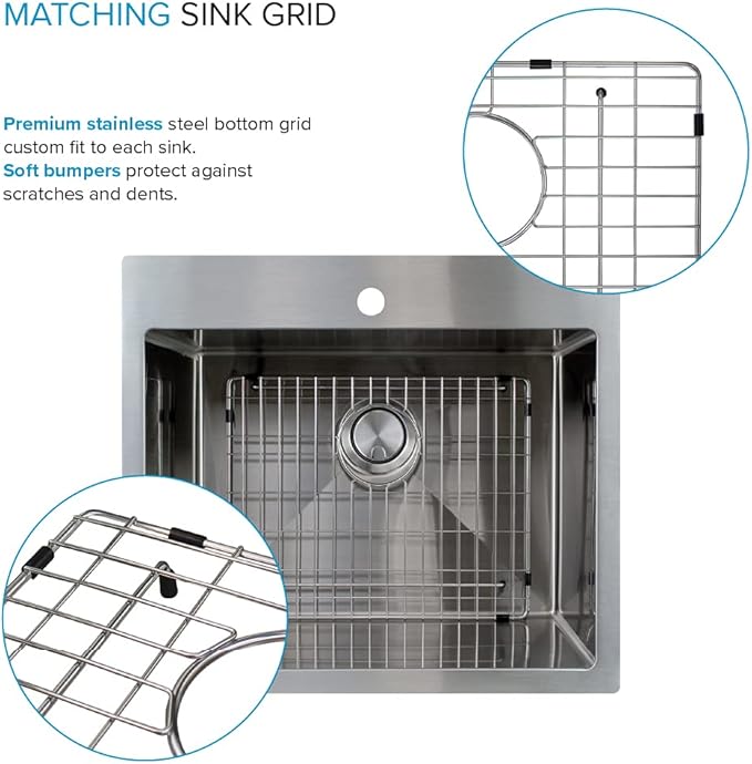 Transolid LSA3-252212-BS 25-in x 22-in Dual-Mount Laundry/Utility Sink Kit in Brushed Stainless