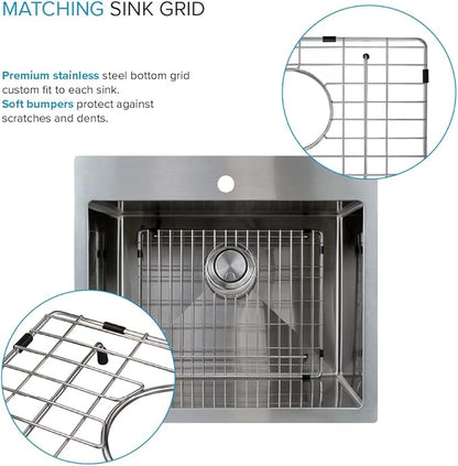 Transolid LSA3-252212-BS 25-in x 22-in Dual-Mount Laundry/Utility Sink Kit in Brushed Stainless